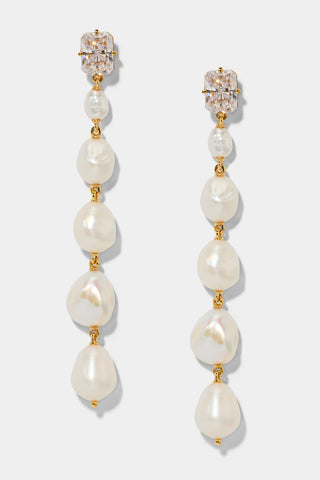 MADRID FRESHWATER PEARL LINEAR EARRINGS