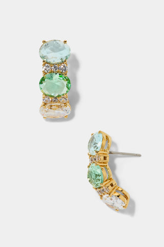 MOJITO BLUE J HOOP EARRINGS IN GOLD PLATING