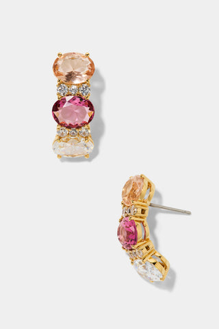 MOJITO PINK J HOOP EARRINGS IN GOLD PLATING