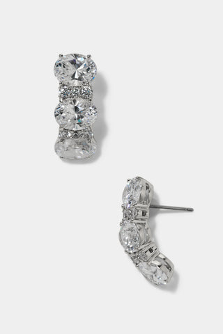 MOJITO J HOOP EARRINGS IN RHODIUM PLATING
