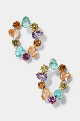 MOJITO MULTI FRONTBACK EARRINGS IN GOLD PLATING