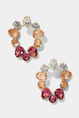 MOJITO PINK FRONTBACK EARRINGS IN GOLD PLATING
