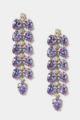 MOJITO PURPLE DOUBLE LINEAR EARRINGS IN GOLD PLATING