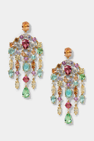 MOJITO PINK DOUBLE LINEAR EARRINGS  IN GOLD PLATING