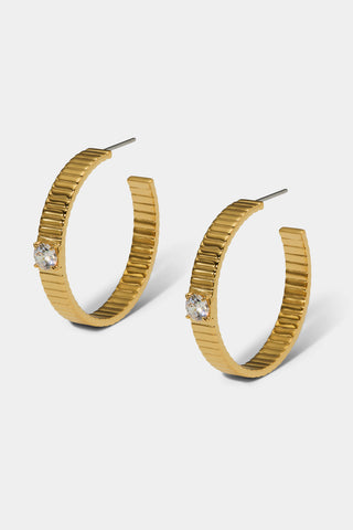 DELANCEY LARGE C HOOP EARRINGS IN GOLD PLATING