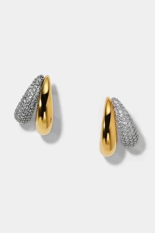 GEMINI DOUBLE ILLUSION HOOP EARRINGS IN A TWO TONE FINISH
