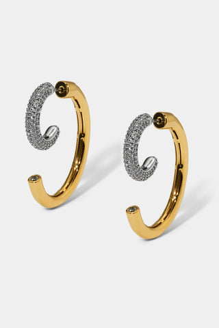 GEMINI FRONT BACK EARRINGS IN A TWO TONE FINISH