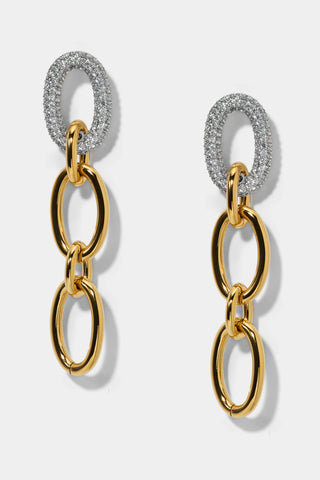 GEMINI LINK DROP EARRINGS IN A TWO TONE FINISH
