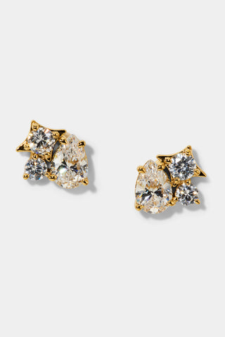 HERA SMALL CLUSTER STUD EARRINGS IN GOLD PLATING