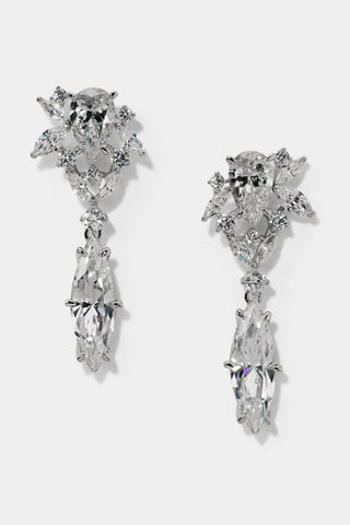 CANNES DROP EARRINGS IN RHODIUM PLATING