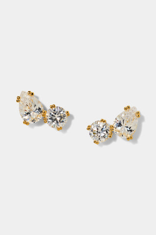 TWINNIE TOI MOI STUD EARRINGS IN GOLD PLATING