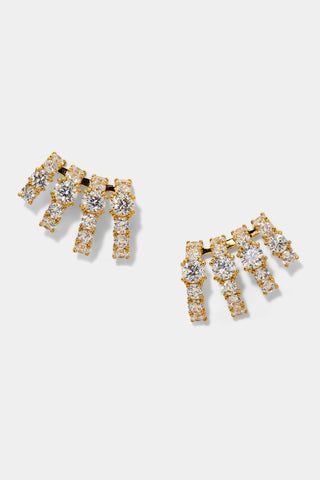 TWINNIE MULTI CAGE EARRINGS IN GOLD PLATING