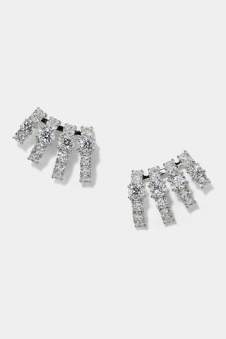 TWINNIE MULTI CAGE EARRINGS IN RHODIUM PLATING