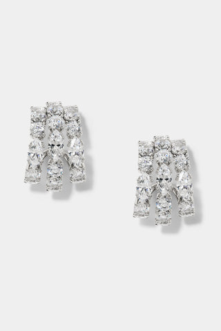 TWINNIE SMALL MULTI HOOP EARRINGS IN RHODIUM PLATING