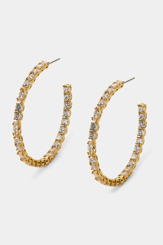 TWINNIE C HOOP EARRINGS IN GOLD PLATING