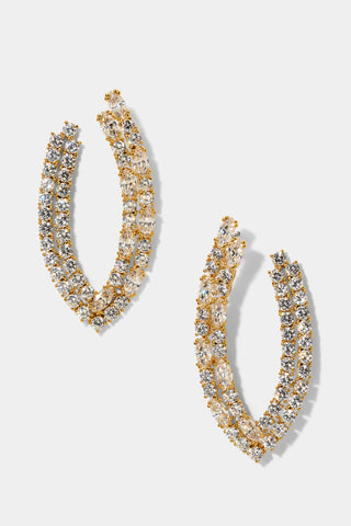 TWINNIE FRONTBACK PATTERN HOOP EARRINGS IN GOLD PLATING