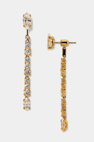 TWINNIE FRONTBACK SHORT DROP EARRINGS IN GOLD PLATING