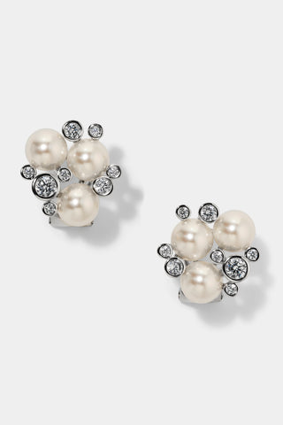 UNDER THE SEA CLUSTER STUD EARRINGS IN RHODIUM PLATING