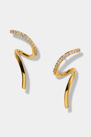 MUSE TWIRL STUD EARRINGS IN GOLD PLATING
