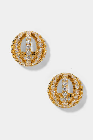 MUSE SPHERE BUTTON EARRINGS IN GOLD PLATING