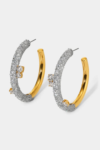 TURN UP THE VOLUME LARGE HOOP EARRINGS IN GOLD AND RHODIUM PLATING