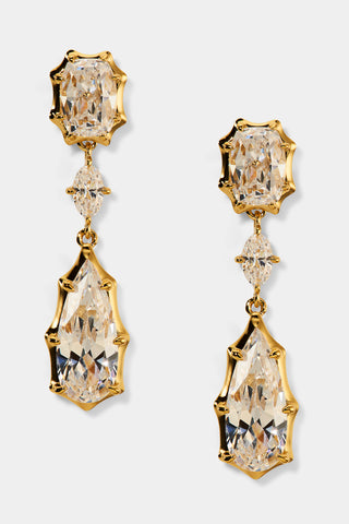 SUPERNOVA LARGE DROP EARRINGS IN GOLD PLATING