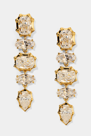 SUPERNOVA LINEAR EARRINGS IN GOLD PLATING