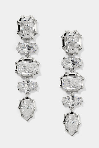 SUPERNOVA LINEAR EARRINGS IN RHODIUM PLATING
