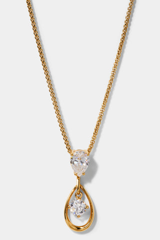 IT GIRL PEAR DROP PENDANT NECKLACE IN GOLD PLATING