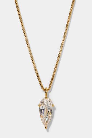 LUCIA PEAR CZ PENDANT NECKLACE IN GOLD PLATING