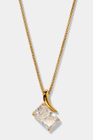 PHENOM EMERALD PENDANT NECKLACE IN GOLD PLATING