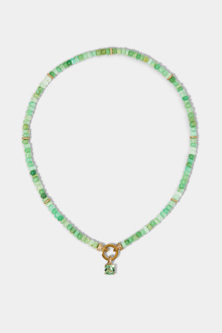 BEADS OF PARADISE GREEN CUSHION PENDANT NECKLACE