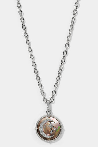 NADRI’S GLOBE TROTTER MOON PENDANT NECKLACE