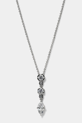 DELANCEY SHORT Y NECKLACE IN RHODIUM PLATING