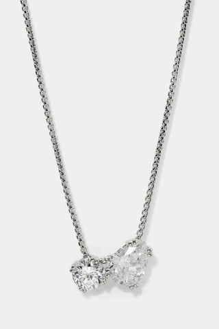 TWINNIE TOI MOI PENDANT NECKLACE IN RHODIUM PLATING
