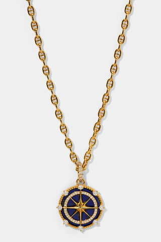 NADRI’S GLOBE TROTTER COMPASS PENDANT NECKLACE