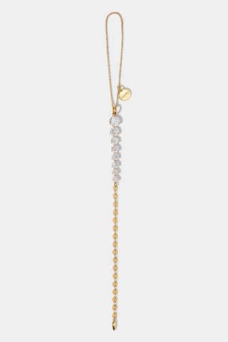 GOOD CHEER CZ AND CHAIN ICICLE ORNAMENT IN GOLD PLATING