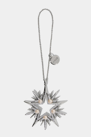 GOOD CHEER STARBURST ORNAMENT IN RHODIUM PLATING