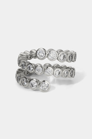 DAZZLE TRIPLE ROUND CZ FLEX WRAP RING