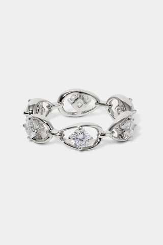 IT GIRL CHAIN RING IN RHODIUM PLATING
