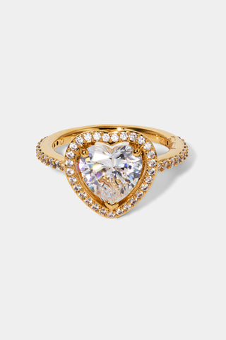 LE BISOU HALO HEART RING IN GOLD PLATING