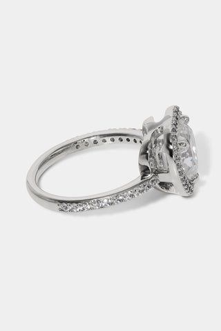 LE BISOU HALO HEART RING IN RHODIUM PLATING SIDE VIEW