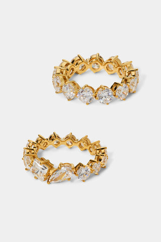 LUCIA MIXED CZ RING SET IN GOLD PLATING, SEPARATED