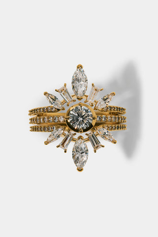 CANNES LARGE STACK RING IN GOLD PLATING