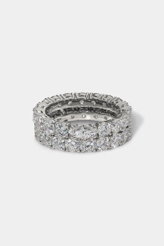 TWINNIE DOUBLE RING IN RHODIUM PLATING