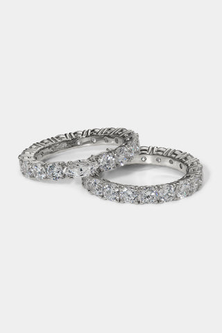 TWINNIE DOUBLE RING IN RHODIUM PLATING