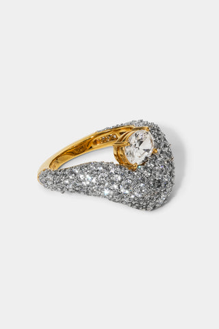 TURN UP THE VOLUME RING IN GOLD AND RHODIUM PLATING
