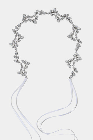 VINES HAIR GARLAND IN A SILVER TONE