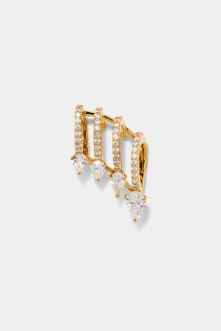 BONNE ANNÉE MULTI ROW CUFF EARRINGS IN GOLD PLATING