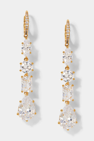 BEATRIX CZ LINEAR LEVERBACK EARRINGS